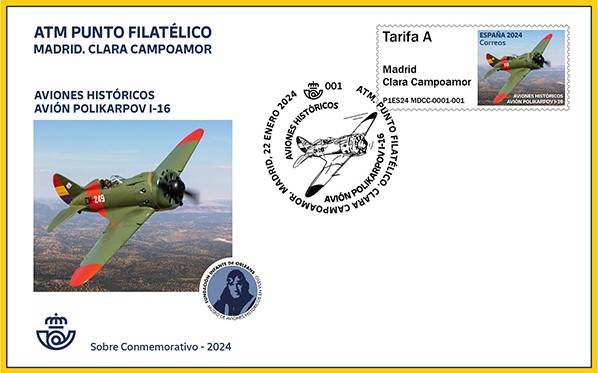 Sobre atm0002 de la serie ATM Punto Filatélico.